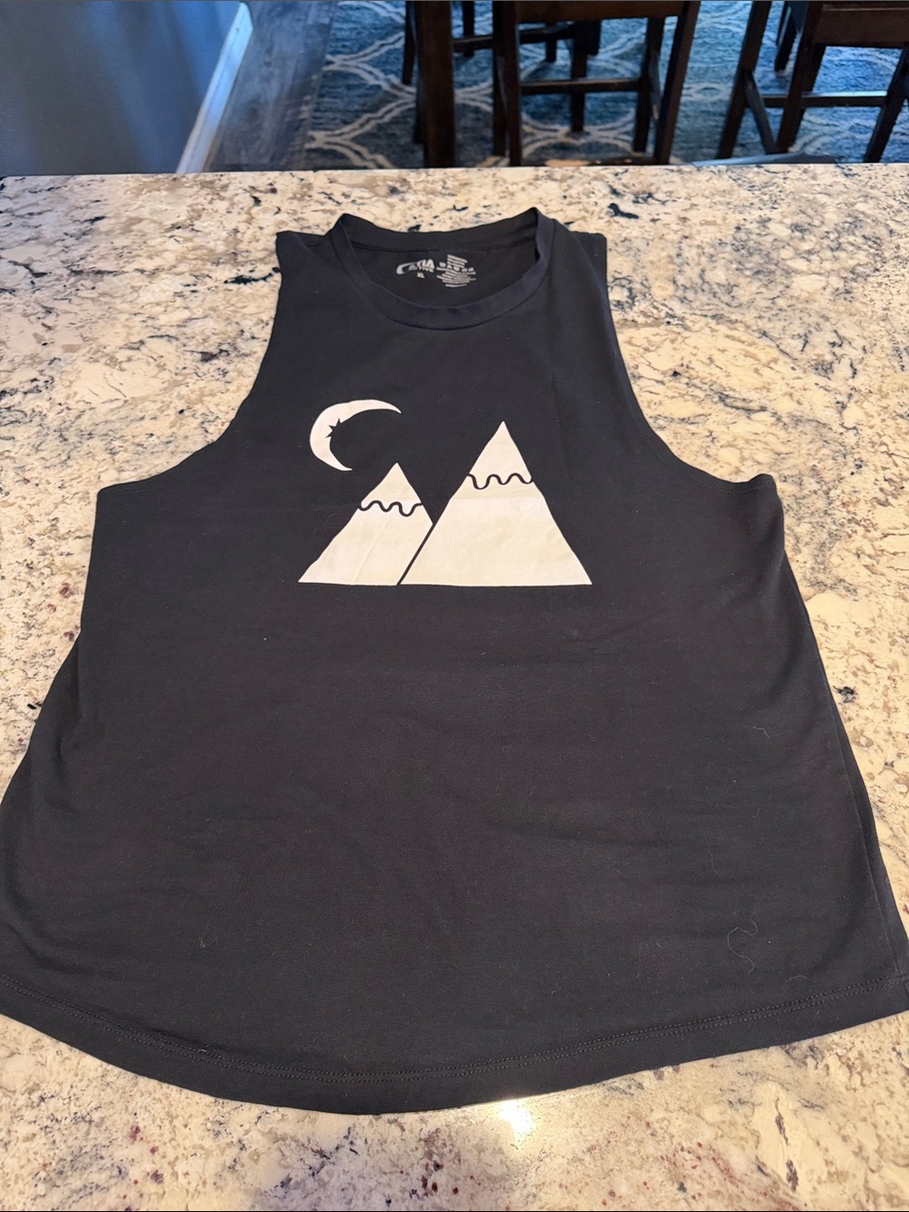 ZYIA Black Graphic Mountain Moon Tank
